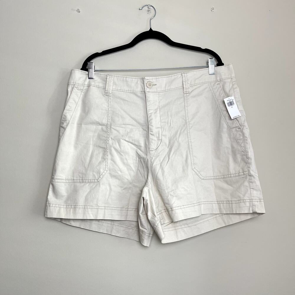 NWT Old Navy High Rise OG Chino Beige Shorts Cotton Blend Women's Sz XL